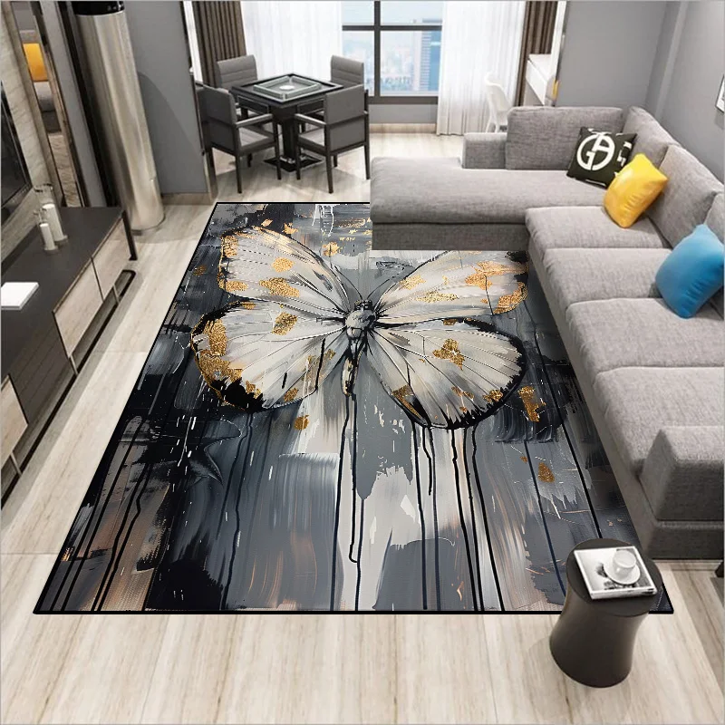 Abstract Style Carpet Living Room Decor Phnom Penh Butterfly Carpets Large Area Non-slip Rugs for Bedroom Art Fashion Floor Mats