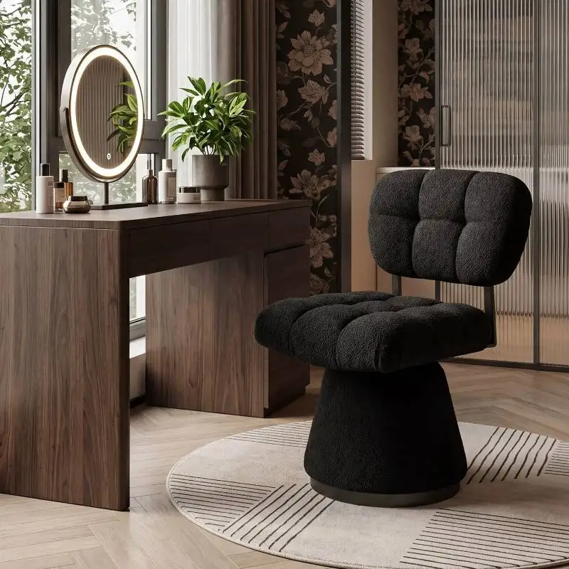 Upgrade Beige Makeup Vanity Chair Modern Nordic Narrow Comfy Makeup Vanity Chair White Luxury Sillas De Tocador Furniture Home
