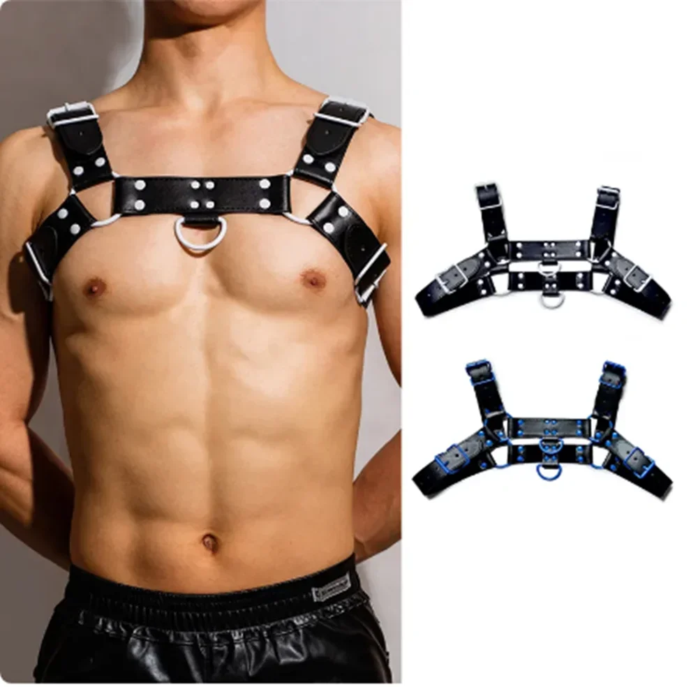 

Мужские нагрудные ремни из искусственной кожи, аксессуары для гоу-гоу танцоров в ночных клубах, танцевальная одежда для мускулистых мужчин, сексуальный костюм для танцев на пилоне, наряд для рейва yj703