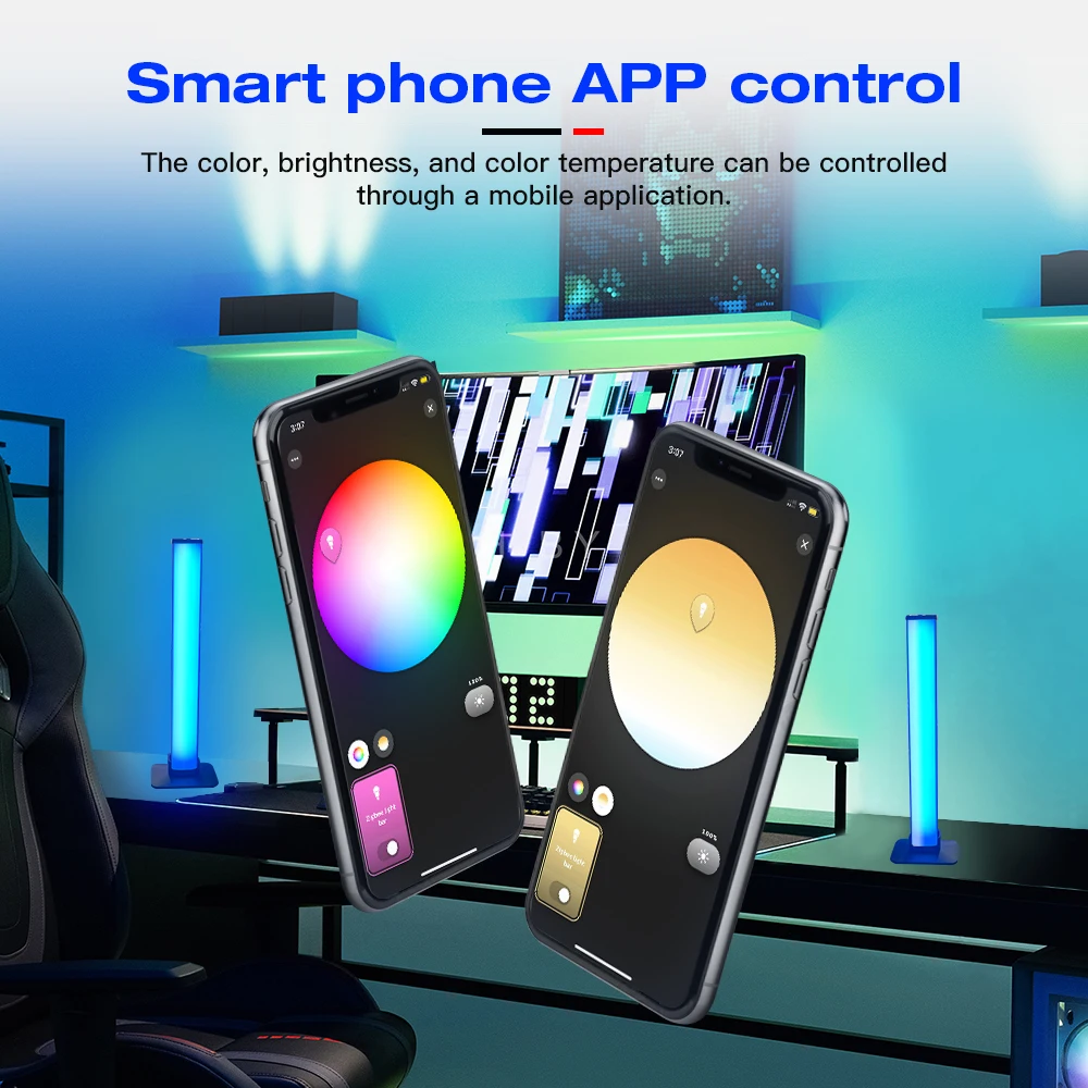 GLEDOPTO 4W Smart LED Light Bar,  ZigBee 3.0 DC5V RGBCCT Smart LED Lamp Tuya Smart Life Homey Alexa App Voice RF Remote Control