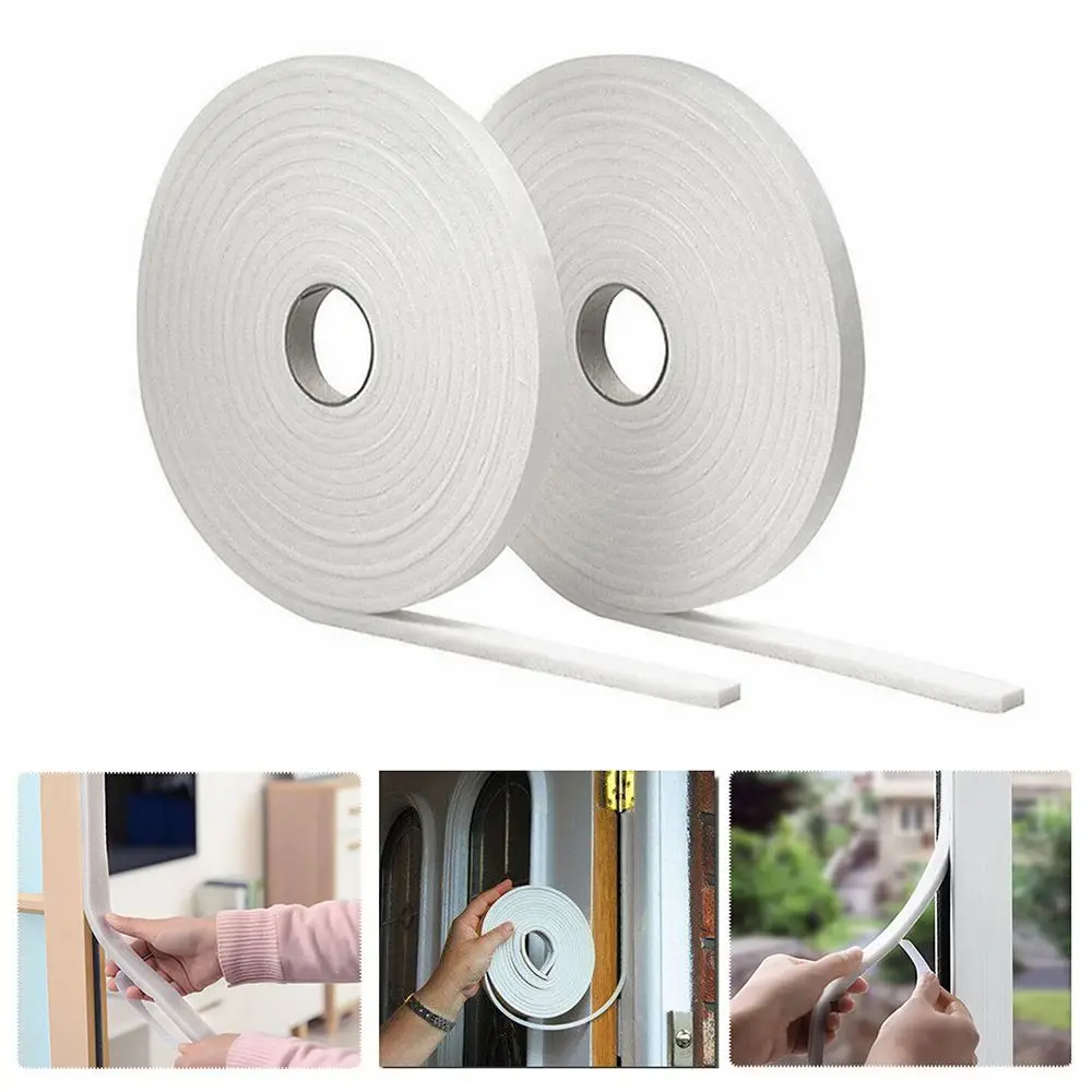 5m Self Adhesive Foam Tape Door Sealing Strip Double-sided Noise Insulation Anti-Collision Window Gap Draught Excluder