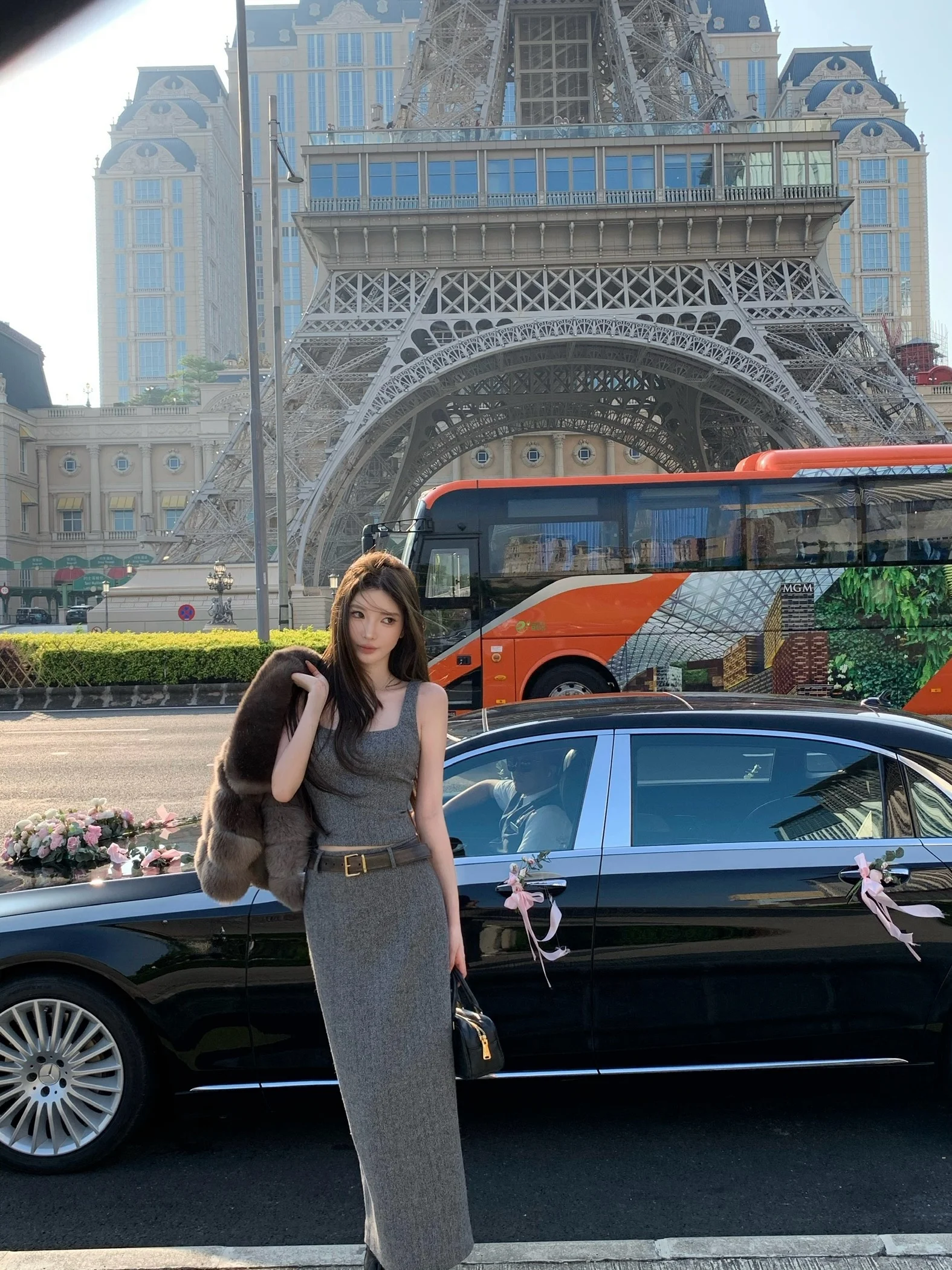 

CHICYOU Berlin Sle Woolen Tweed Vest Split Long f Skirt Faion Set for Young Women Autumn Winter Casual Wear