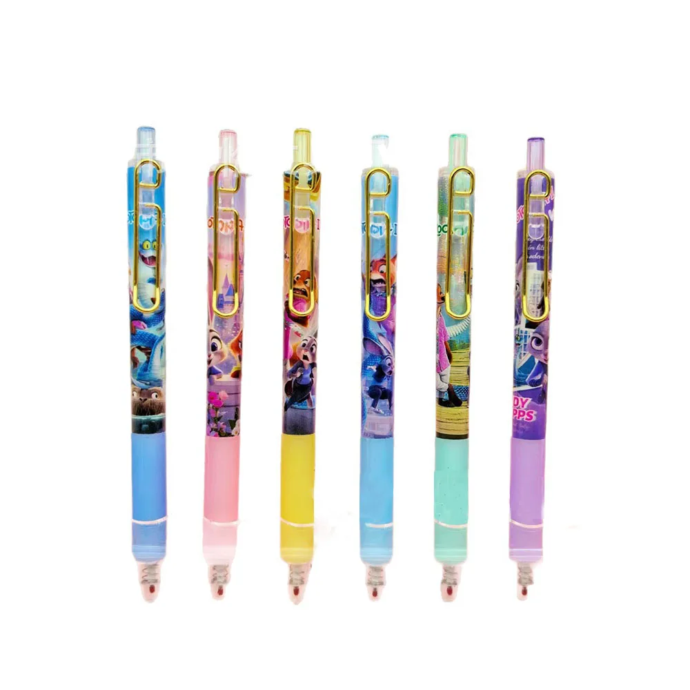 1/3/6/12/24 Pezzi Disney Zootopia Penna Gel Nera Scatola Misteriosa Penna per Studenti Cancelleria Anime Forniture per Studio Regalo 0.5mm