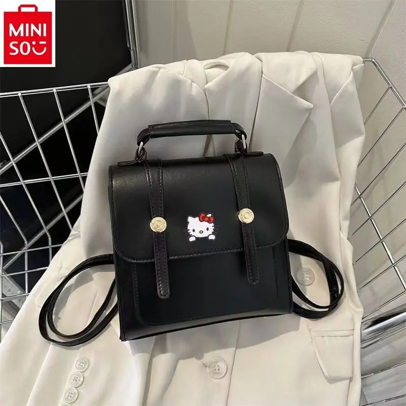 MINISO-Mochila impressa Hello Kitty Cartoon, casual versátil grande capacidade, novo, 2024