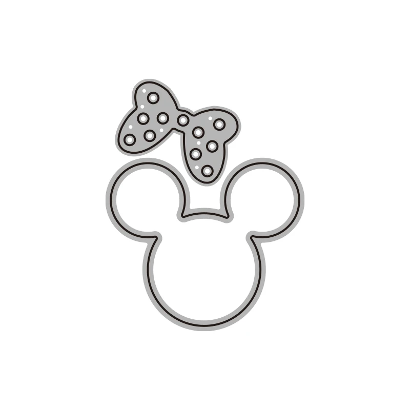 Disney Mickey Mouse Minnie Ears Metal Cutting Dies for Diy Scrapbooking Stencil Album Crafts Embossing Paper Cards 2022 New