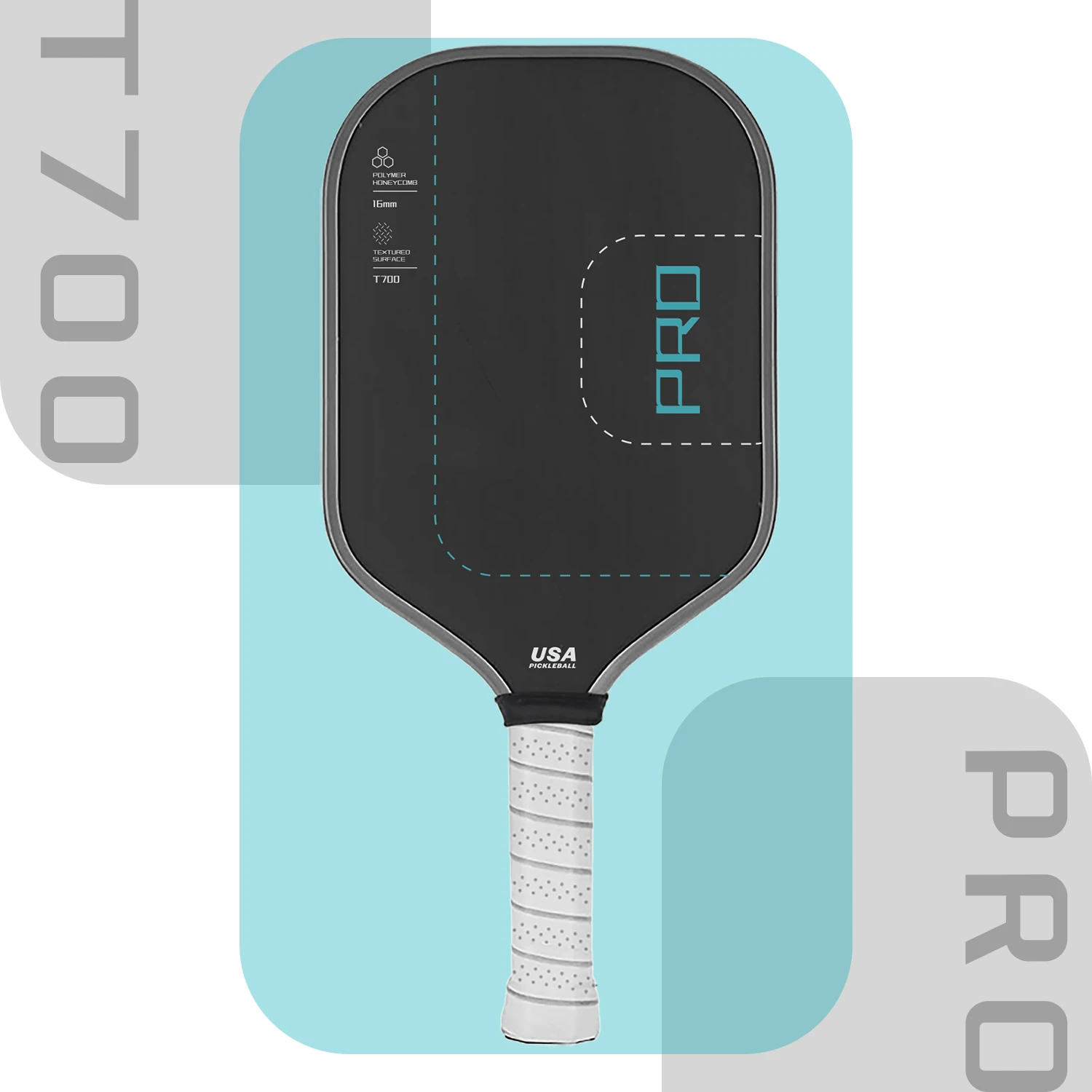 Layer T700 Carbon Fiber Pickleball Paddle with Cloth Matte Finish High Friction Large Sweet Spot Ideal for Carbon Fiber