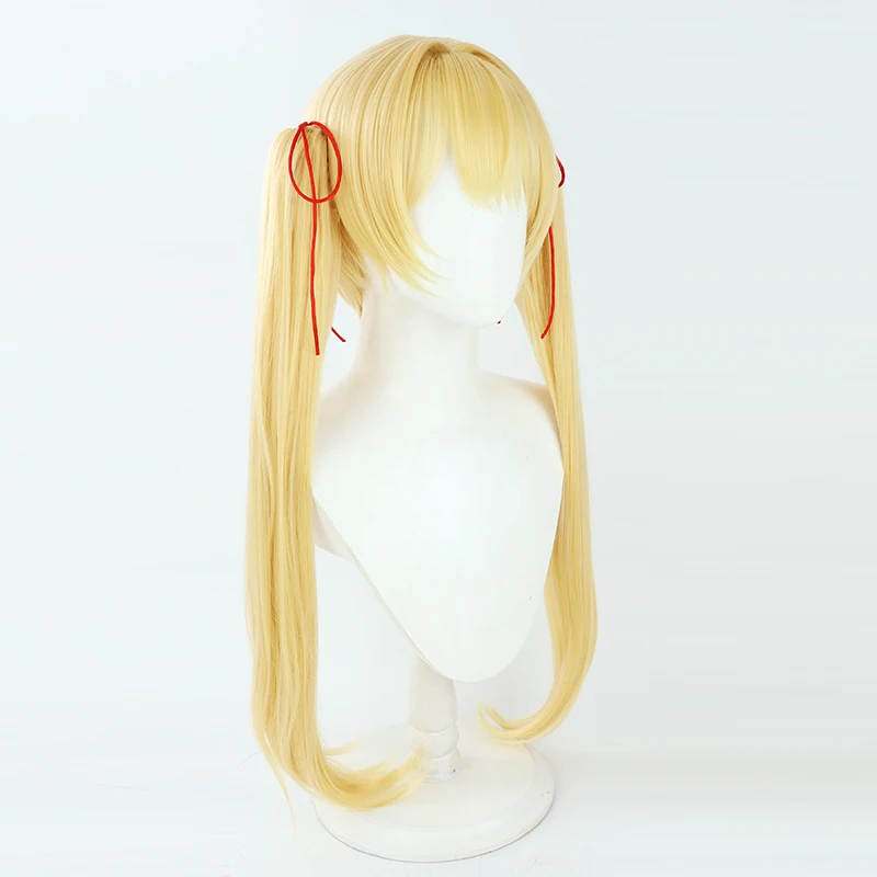 Virtual YouTube Vtuber Amelia Watson Cosplay Wig Halloween Carnival Party Props Synthetic Hair Heat Resistant Fiber + Wig Cap