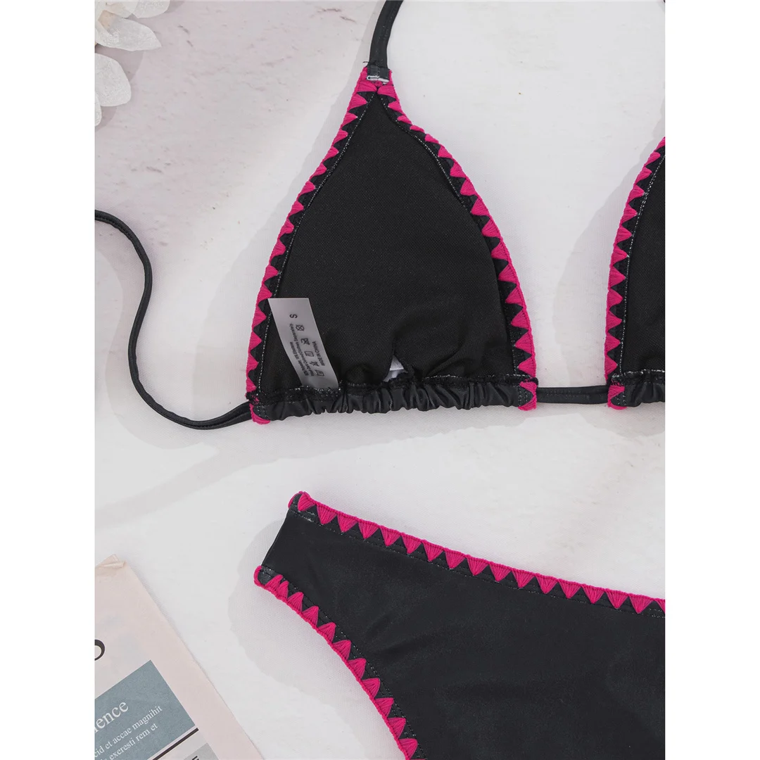 Sexy Blumenmuster-Bikini mit Neckholder, Damen-Badeanzug, zweiteiliges Bikini-Set, brasilianischer Badeanzug, Badebekleidung, Modell V7904. – Detail 15