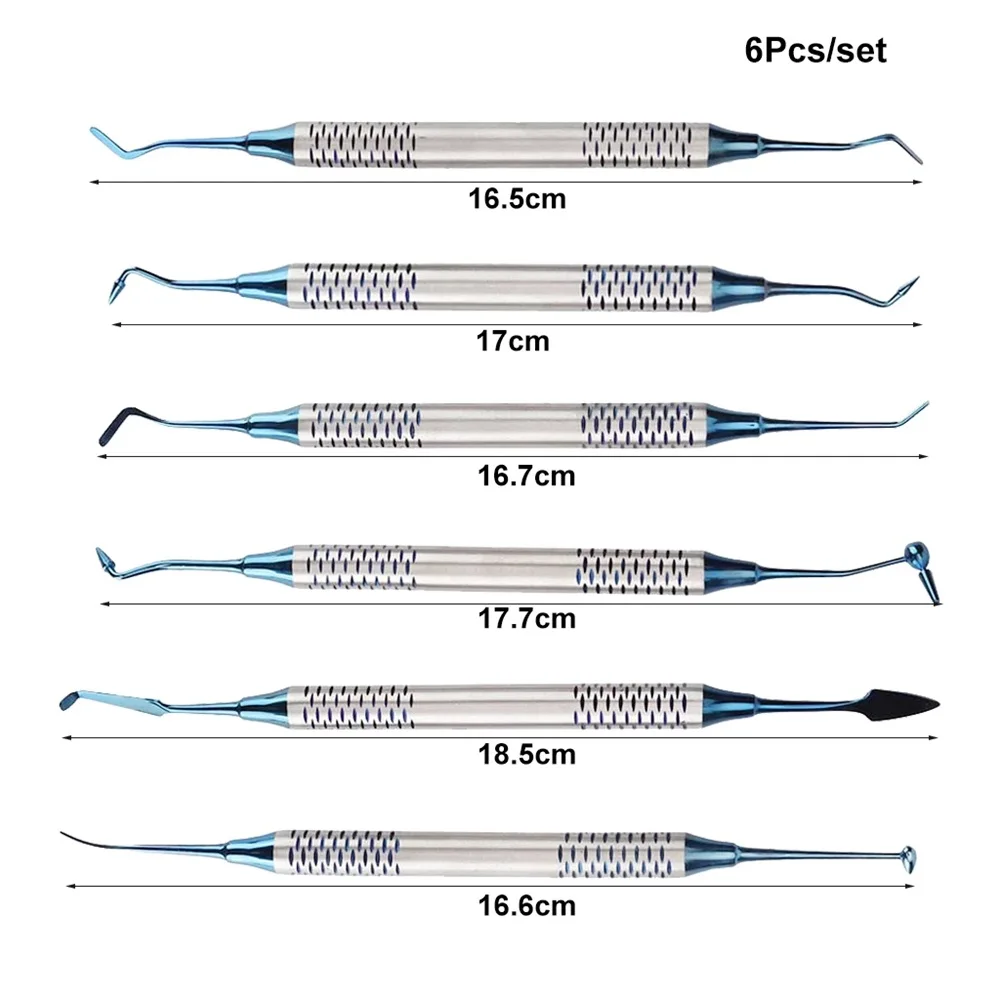 

6Pcs Dental Composite Resin Filling Spatula Tools Dental Resin Filler Set Titanium Plated Head Dentistry Repair Filler Dentist ﻿