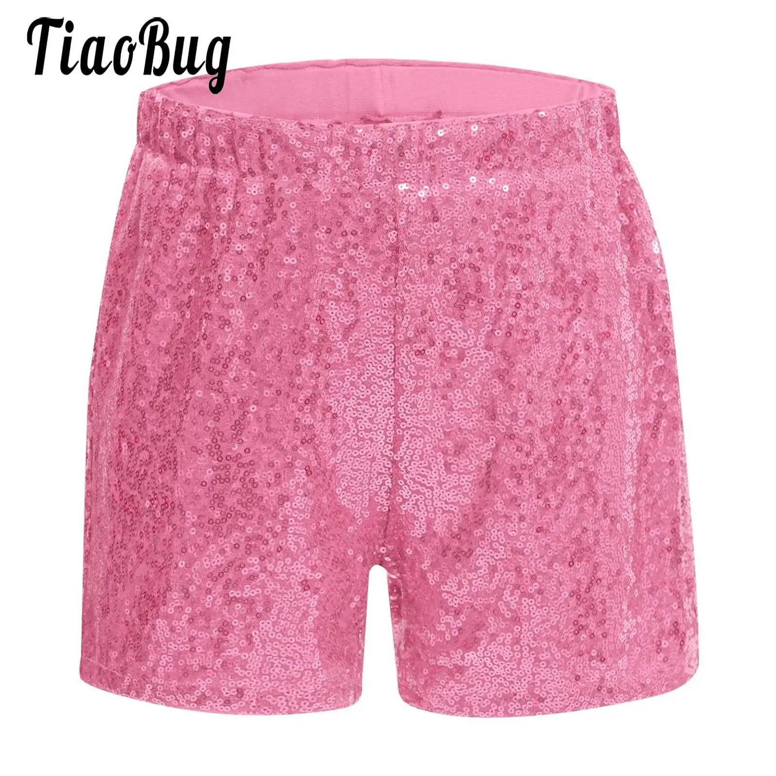 

Kids Girls Sparkly Sequined Shorts for Jazz Modern Street Dancewear Cheerleading Choir Stage Performance Competition Costume
