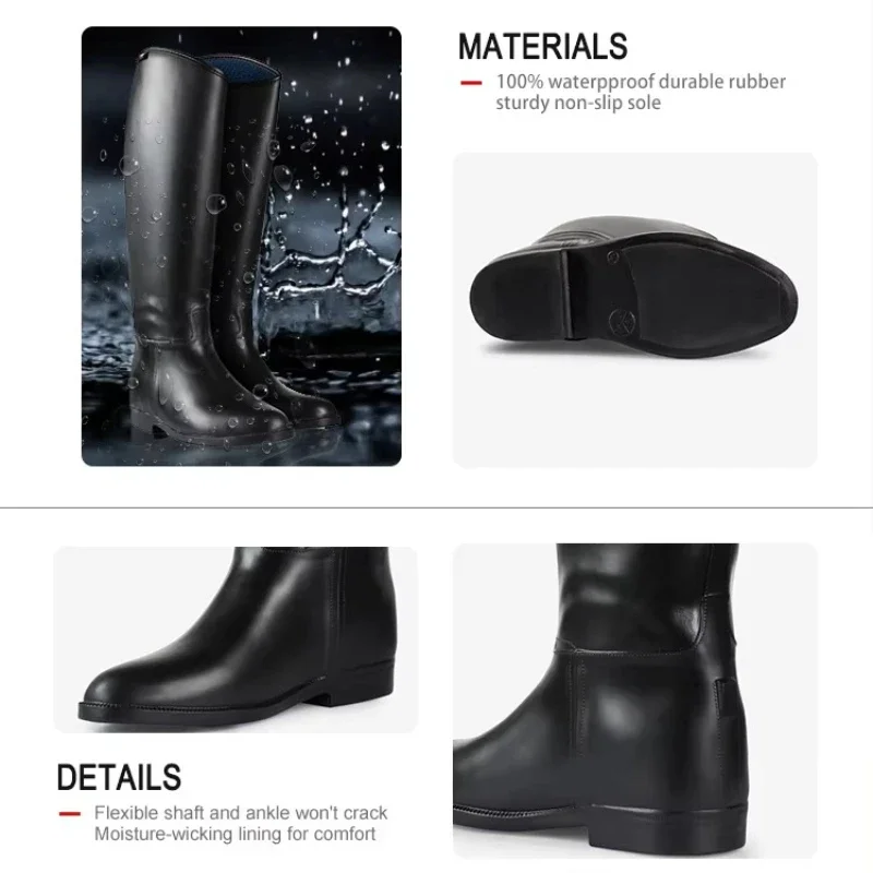 Fashionable Durable Waterproof Rear Zipper Equestrian Boots for Children Universal Male Female Design Equestrian Accessories