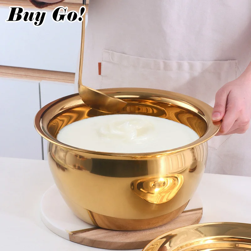 1 Set Oil Basin With Cover Stainless Steel Oil Storage Deep Egg Mixing Bowl Kitchen Multi-use Basin Serving Bowl Cooking Tools