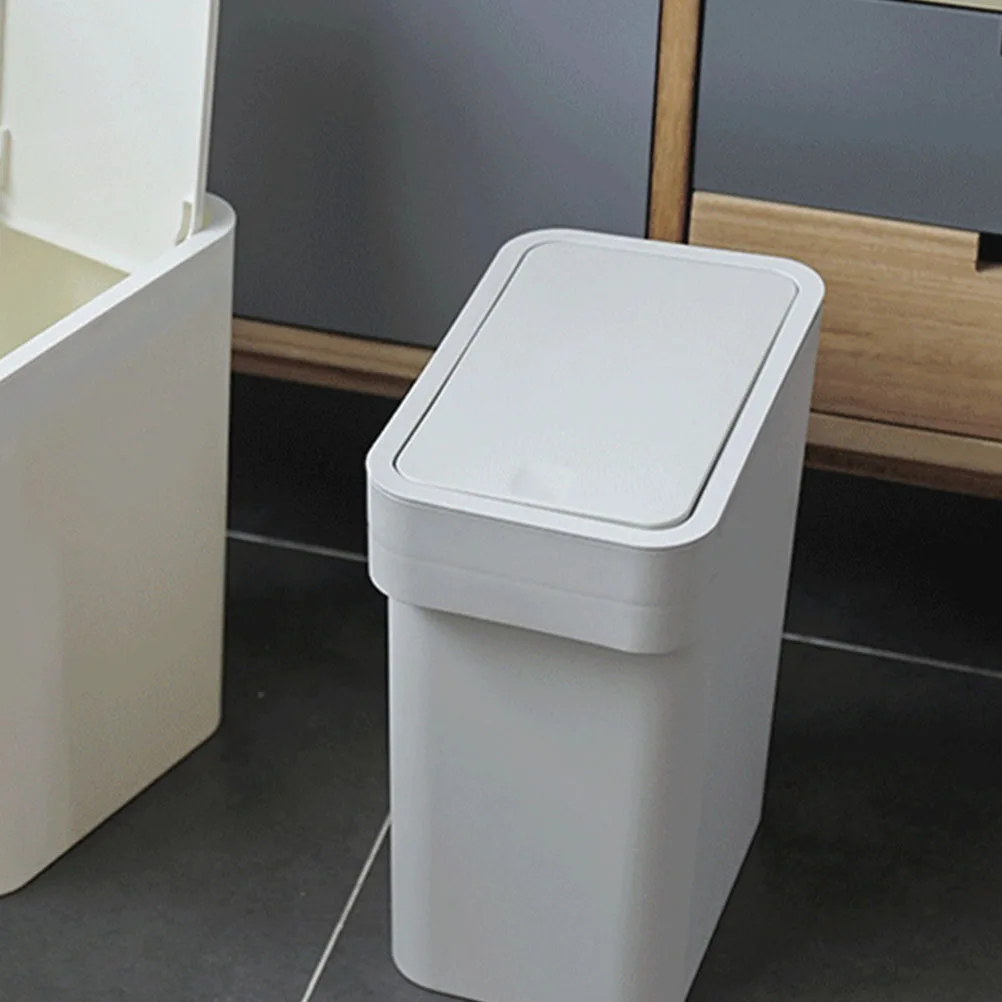 

Push type Trash Can Dust Bin Kitchen Bathroom Office Waste Basket Airtight Lid PP Material Long lasting Use Small Size