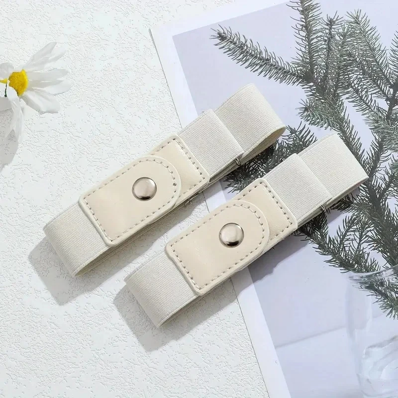 2 stks/set Geen Gesp Elastische Riem Voor Vrouwen Mannen Unisex Stretch Riem Voor Broek Jeans Casual Gesp Gratis Verstelbare Onzichtbare Riem