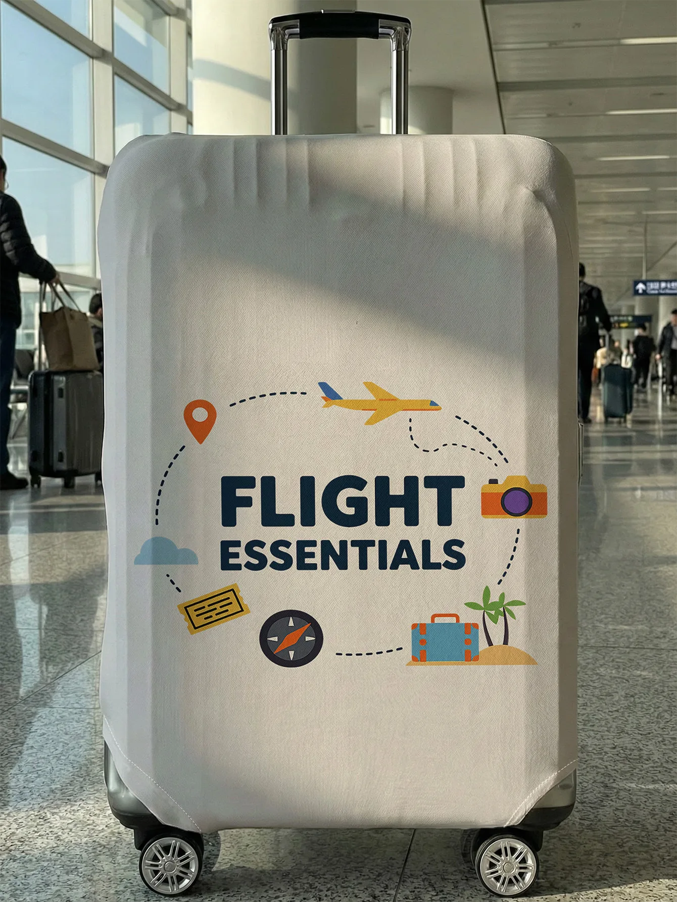 

Чехол для багажа с принтом Flight Essentials, подходит для чемоданов 18-32 дюймов, чехол для ручки чемодана, дорожные аксессуары