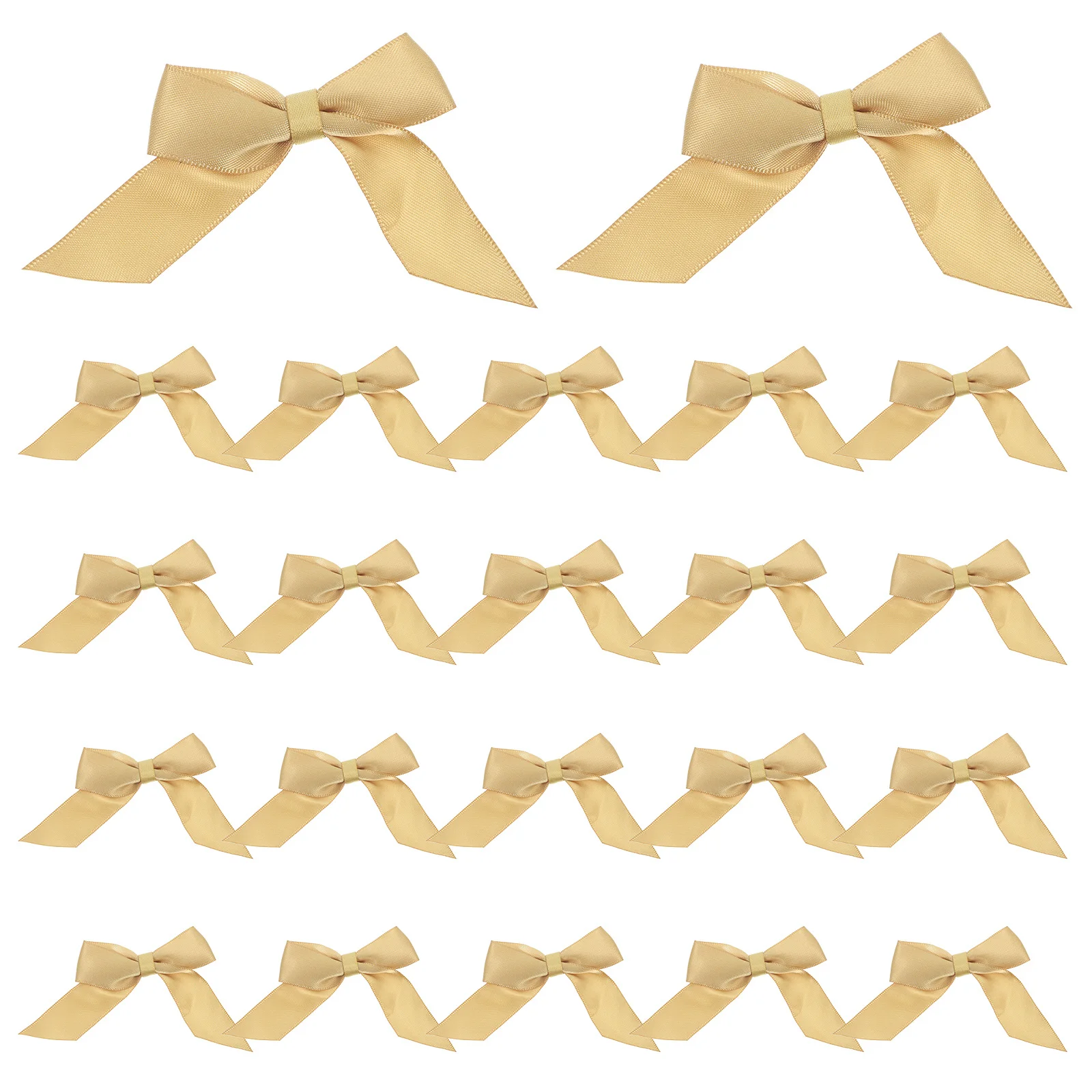 

30Pcs Gold Satin Ribbon Bows Self-Adhesive Double-Sided Pre-Tied Present Wrapping Bows Party Craft Decor Present Bow