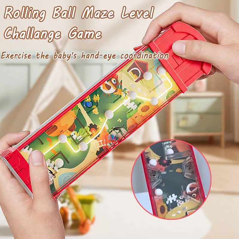 Fingertip Level Challenge Toy Montessori Fine Motor Skills Trainting Maze Balance Rolling Ball Logical Thinking Toy