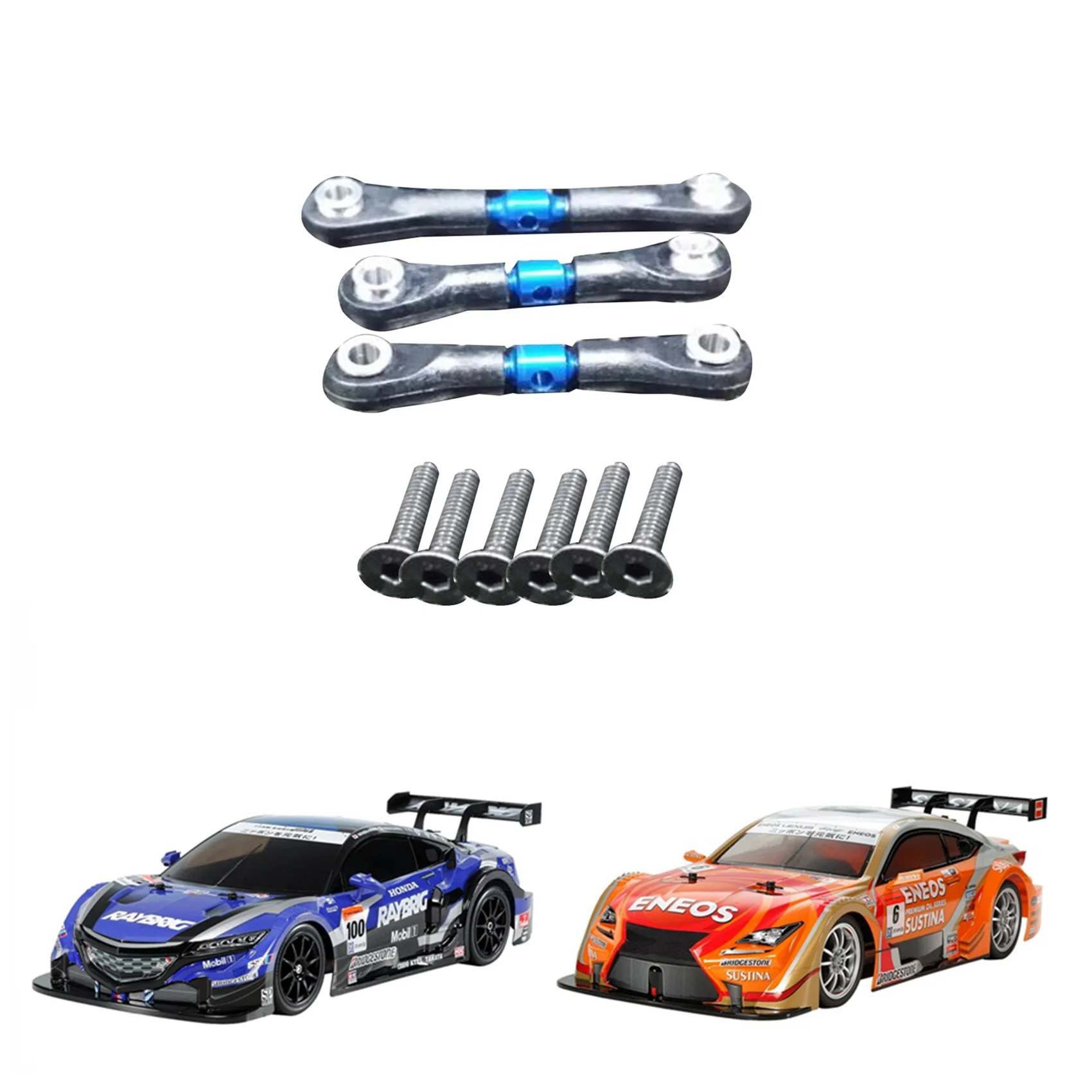 9 pezzi tirante sterzo in metallo biella per Tamiya TT02 TT02T 1/10 RC accessori ricambi auto, blu