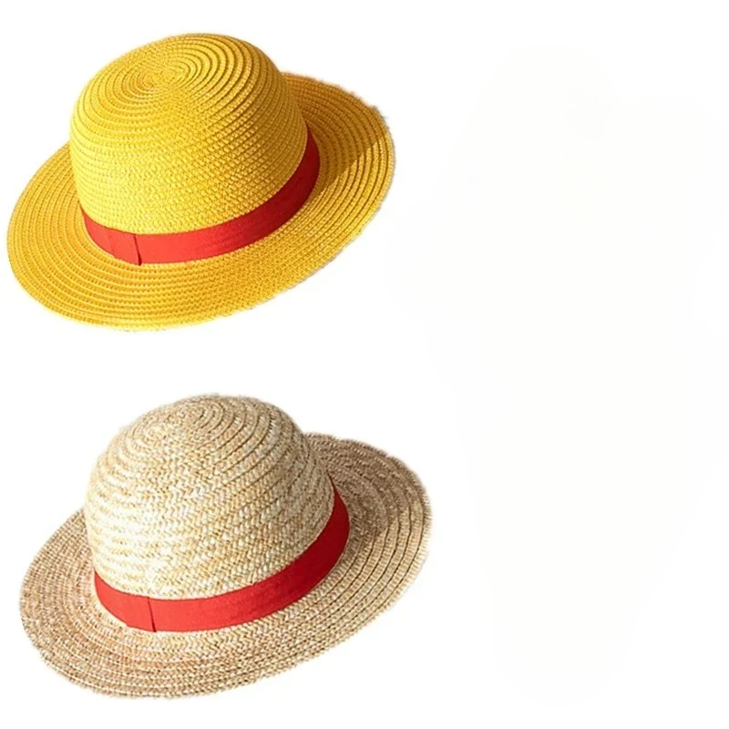 Parent-Child Straw Hat Anime Cartoon Cosplay Caps Accessories Summer Sun Top Sunshade Hat Luffy Hats for Women Men Sombrero