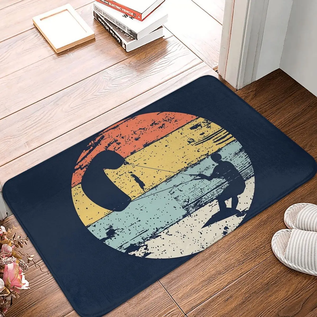 Kite Boarding Kiteboarder Look Gif Non-slip Doormat Floor Mat Sand Scraping Carpet Rug for Kitchen Entrance Bedroom Footpad Mats