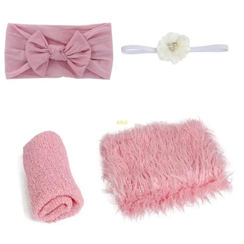 

4 Pcs/Set Newborn Photography Props Outfits Blanket Mat Headband
