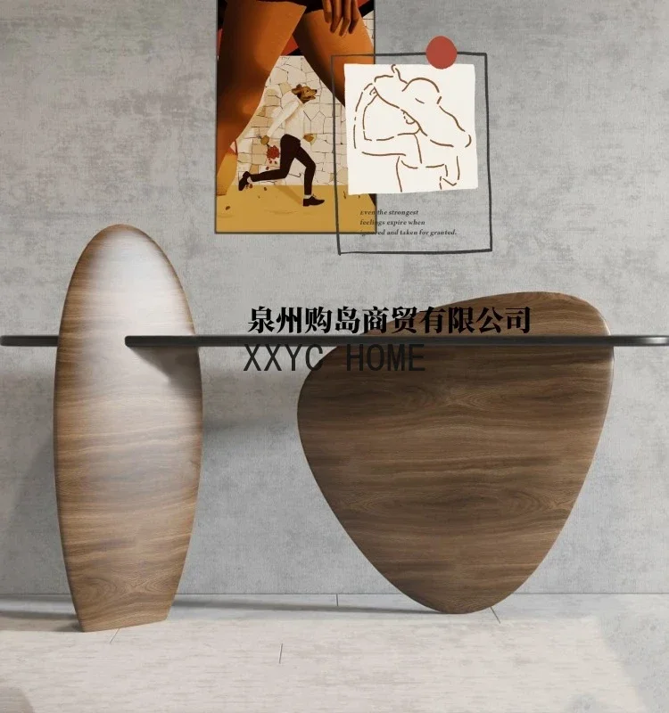

Walnut Color Entry Door Hall Cabinet Desk Modern Minimalist Decorative Table