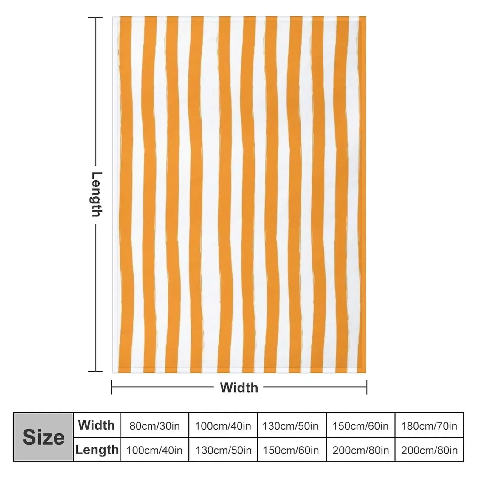 Preppy Orange and White Cabana Stripes Throw Blanket