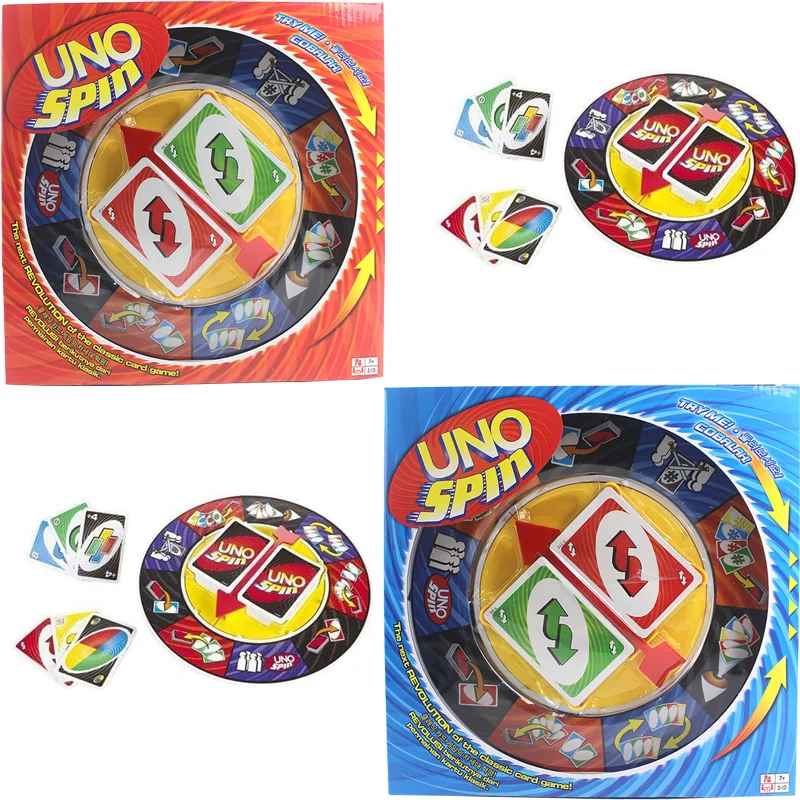 UNO English SPIN Card Game The Next Evolution of Family Fun Child Board Game Educational Games Toys Birthday Gift