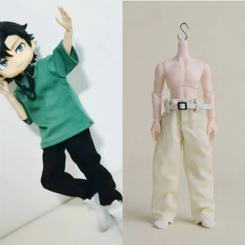 Gestricktes Langarmshirt im Maßstab 1:12, Skijacke, gerade geschnittene Freizeithose, Gürtel für 6 Zoll große BJD Asi 3.0 Spielfiguren – Detail 1