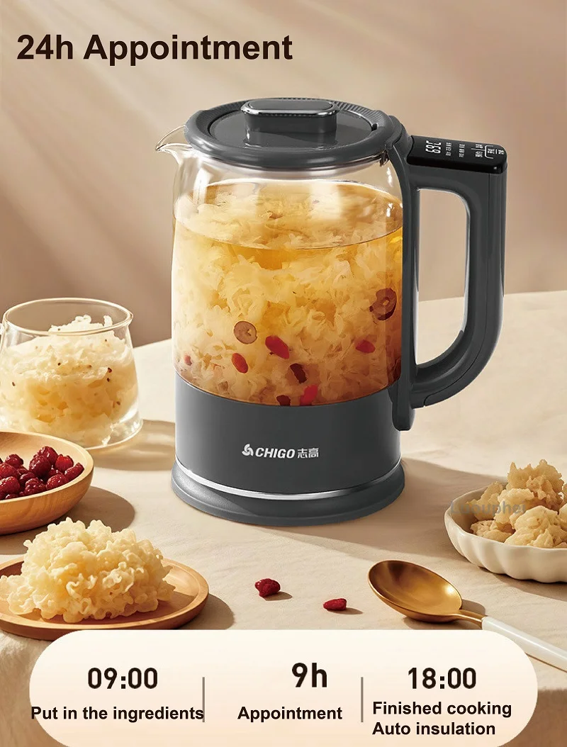 1.8L وعاء صحي متعدد الوظائف مكتب حجز الزجاج إبريق شاي بالأعشاب المزهرة التحكم في درجة الحرارة إبريق الشاي البخاري غلاية كهربائية منزلية #6