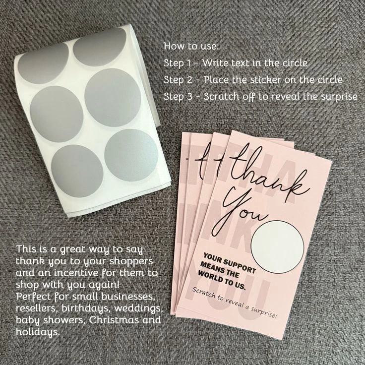 Niestandardowe różowe puste kupony z podziękowaniami na zdrapkę z logo dla Twojej małej firmy