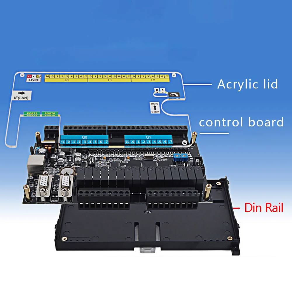 Imagem -03 - Plc Controle Ppi com Ethernet 24 em 16 Relé Transistor para Fora 187.5kb Compatível com Siemens S7200 Interruptor Analógico 24v Cpu226