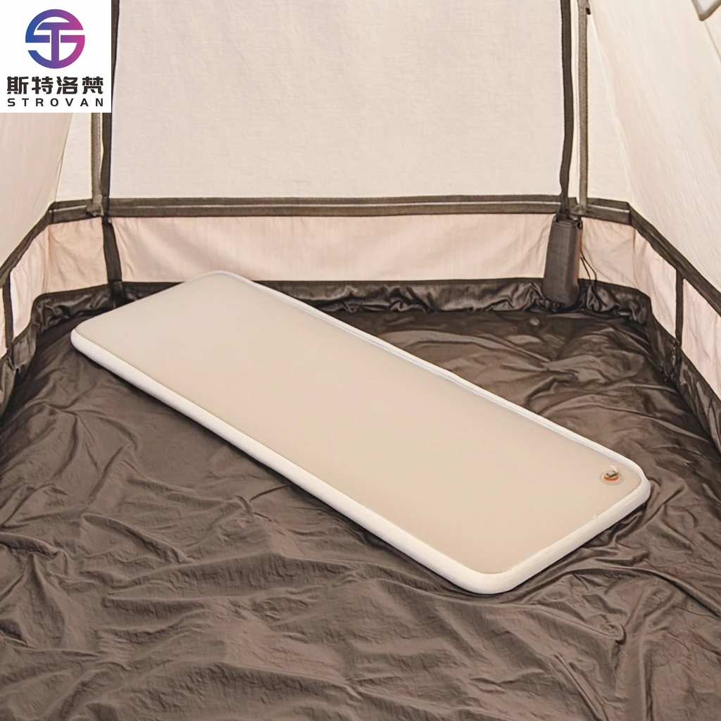 مرتبة STLF WJW واحدة للتخييم في الهواء الطلق قابلة للنفخ صديقة للبيئة من مادة PVC مقاومة للرطوبة وقابلة للطي للمحمولة #1