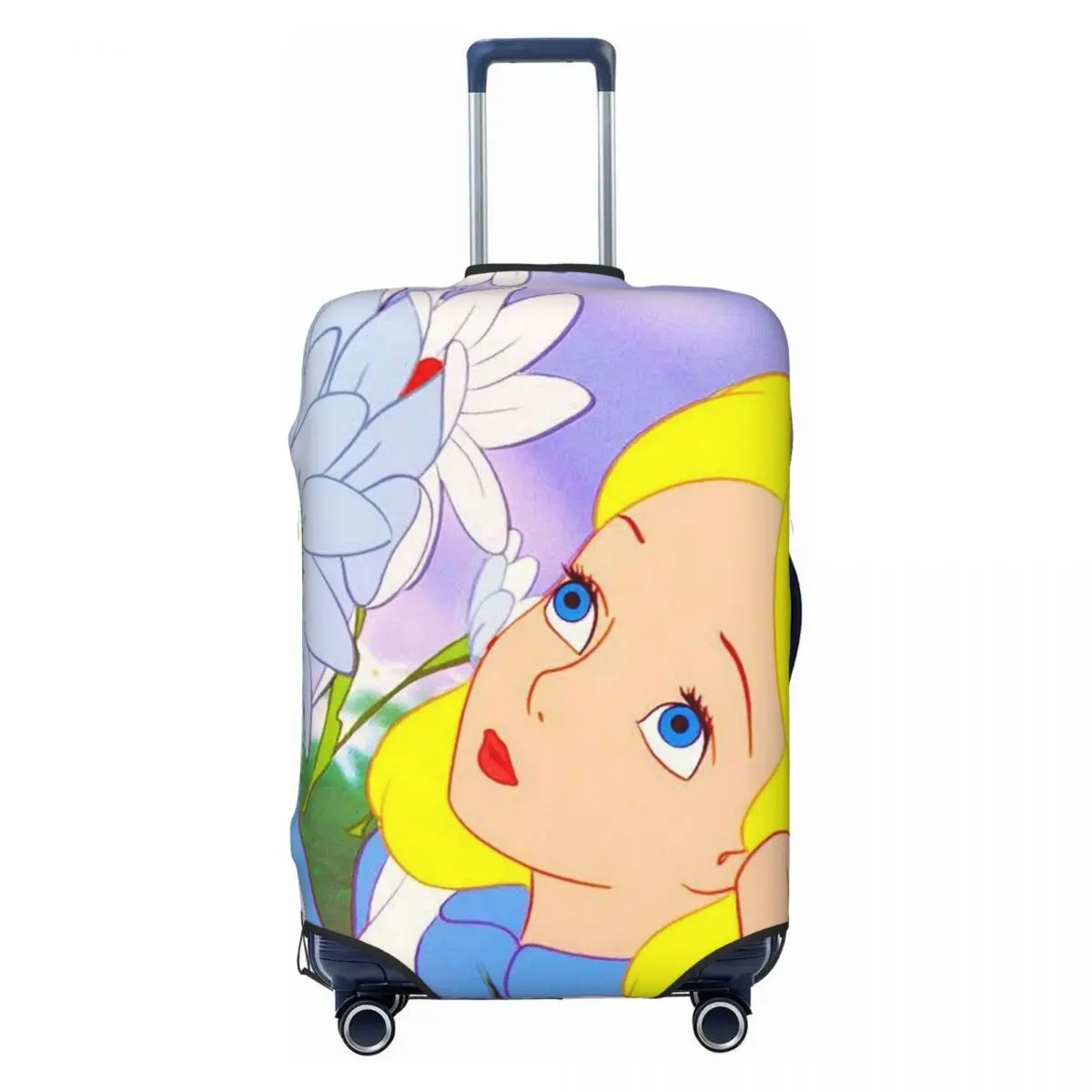 

Custom Cute Alice In Wonderland Cartoon Luggage Cover Protector Elastic Travel Suitcase Covers