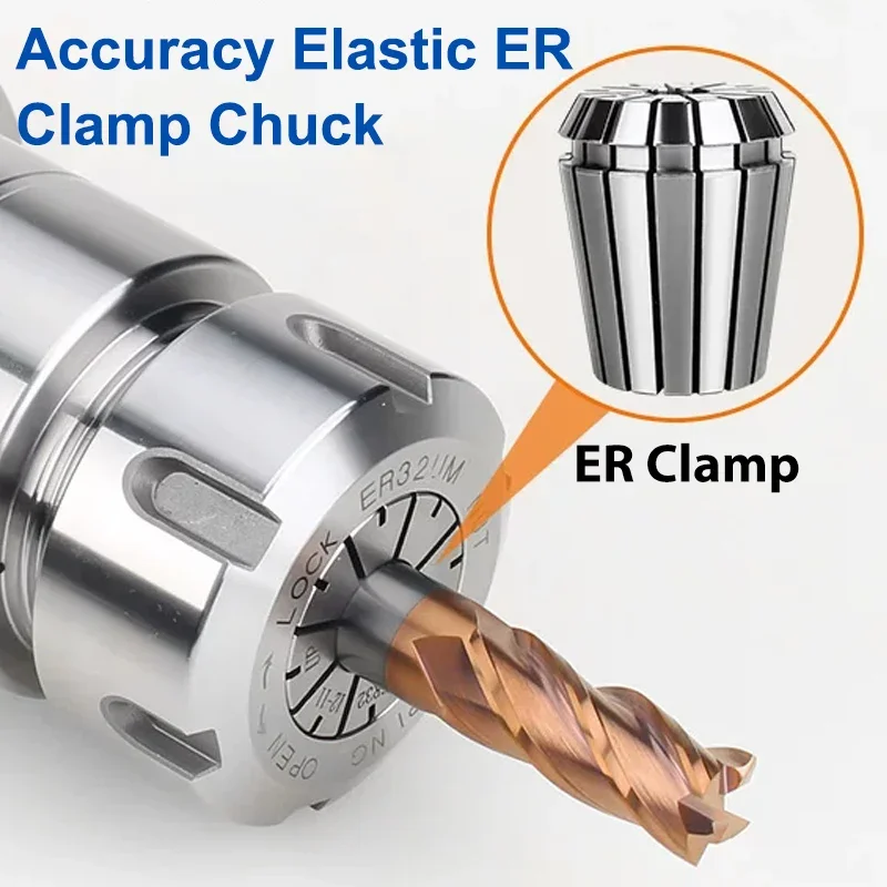 High Precision ER11 ER20 0.005mm Elastic Collet Chuck ER 65Mn Spring Clamp Chuck Durable Tool Accessory For CNC Router Engraving