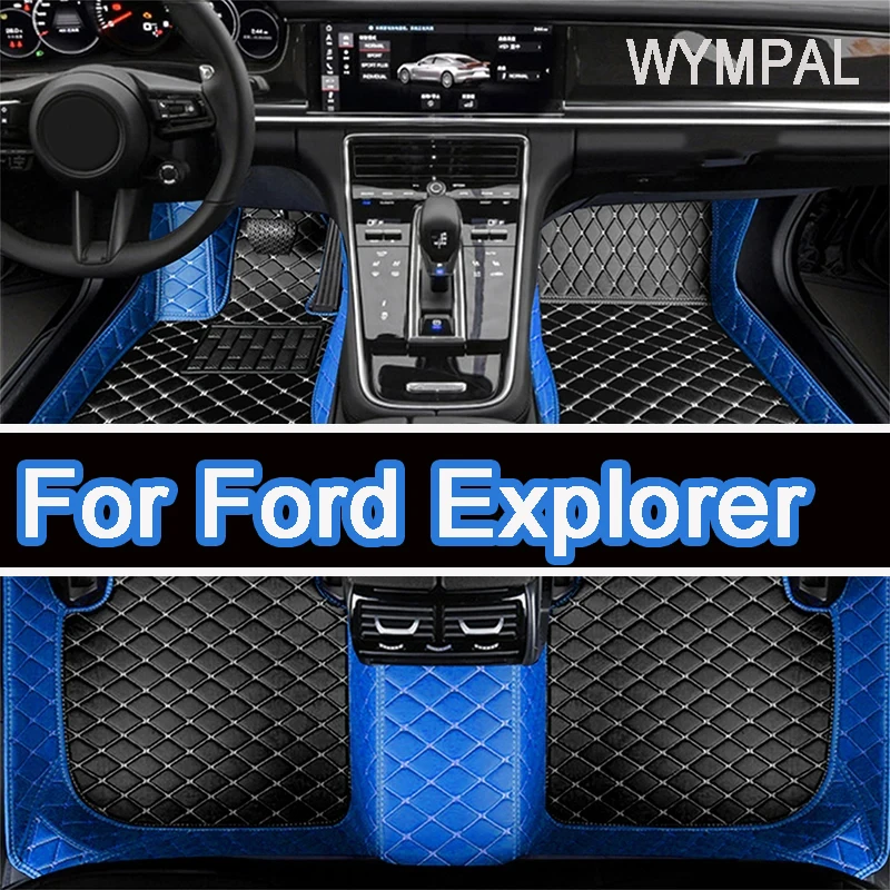 Car Floor Mat For Ford Explorer Classic U502 7seat 2016~2019 Non-slip Pad Waterproof Pads Rugs Leather Floor Mat Car Accessories