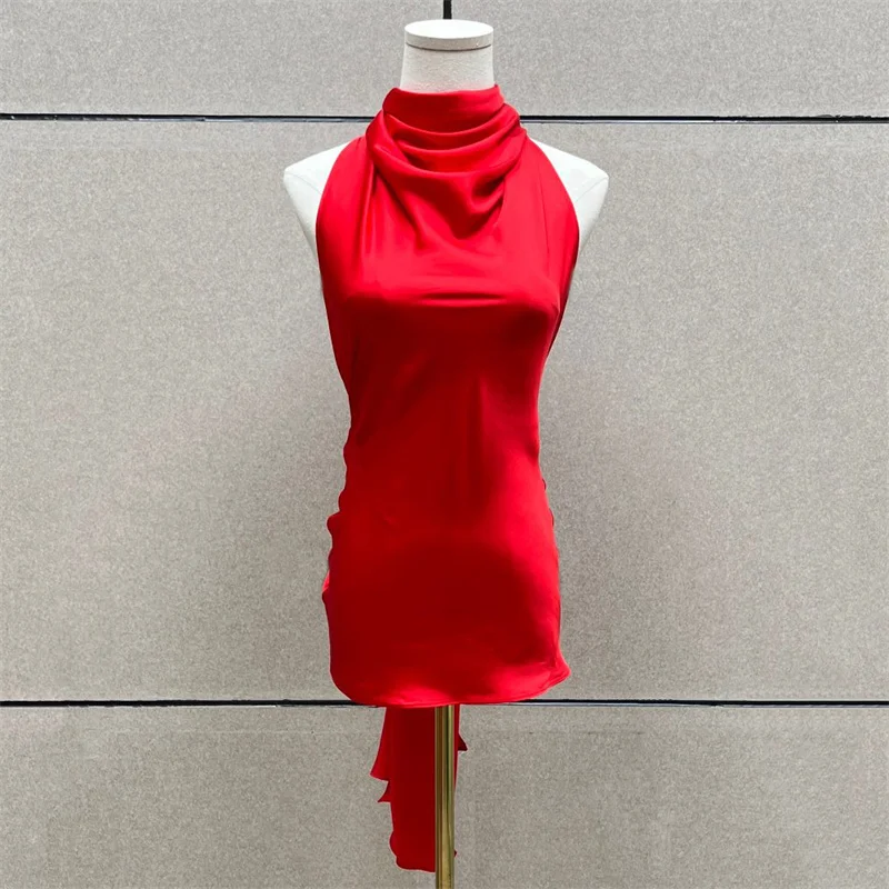 women's tanks New autumn 2026 bow tie tie slim fit sleeveless top Sexy backless women's corset Casual women's vest y2k crop top