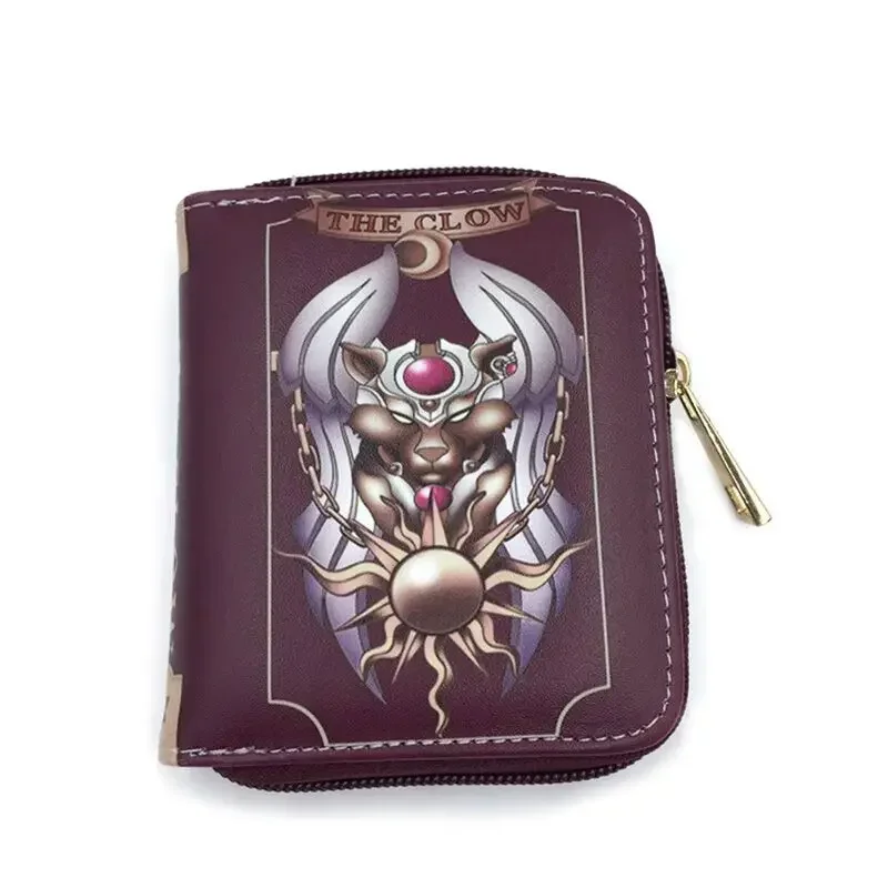 Anime Card Captor Sakura Short Women Wallets Cartoon Sakura Men's Coin Purse Zipper Money Bags