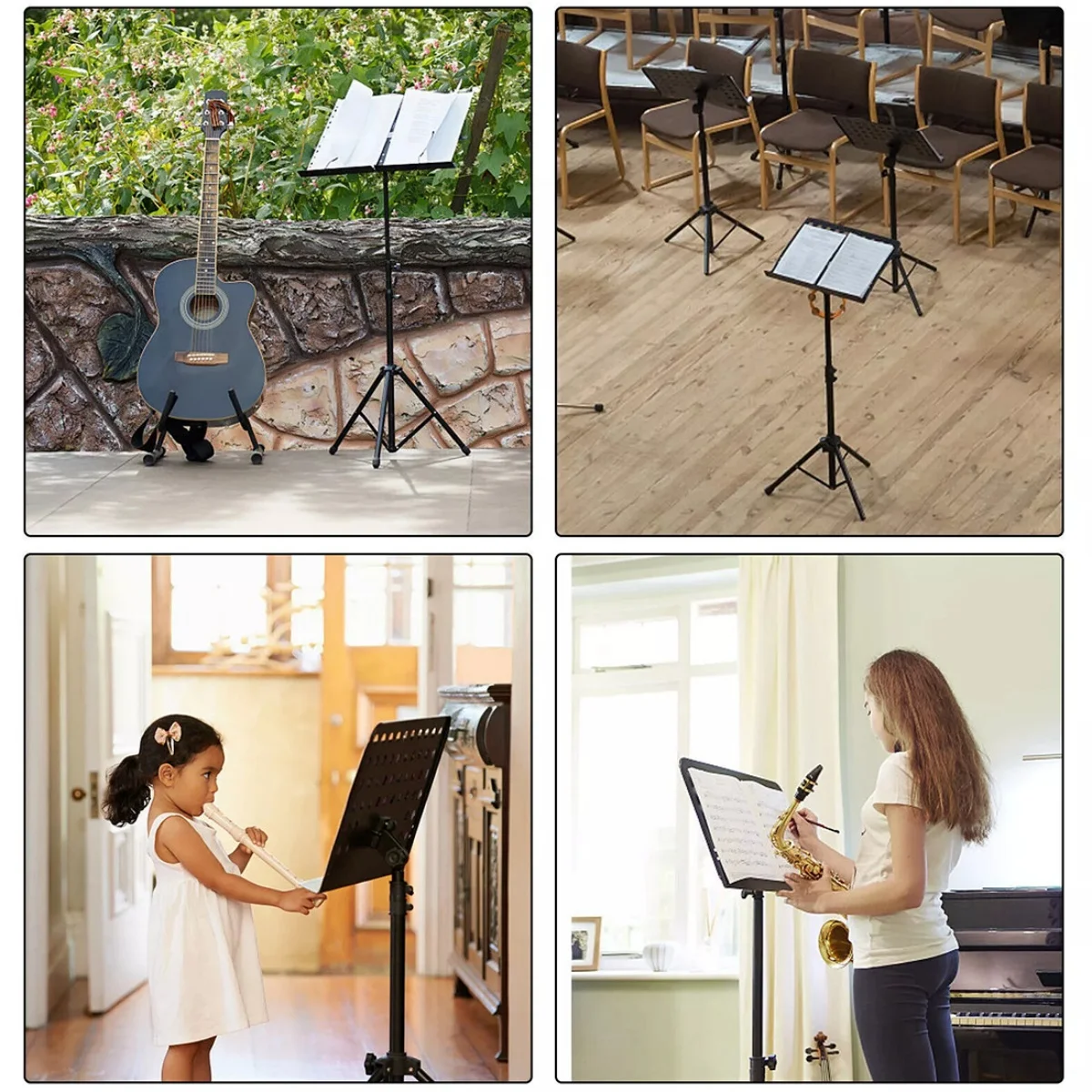 حامل موسيقى أوركسترا شديد التحمل قابل للطي وقاعدة حامل ثلاثية القوائم
