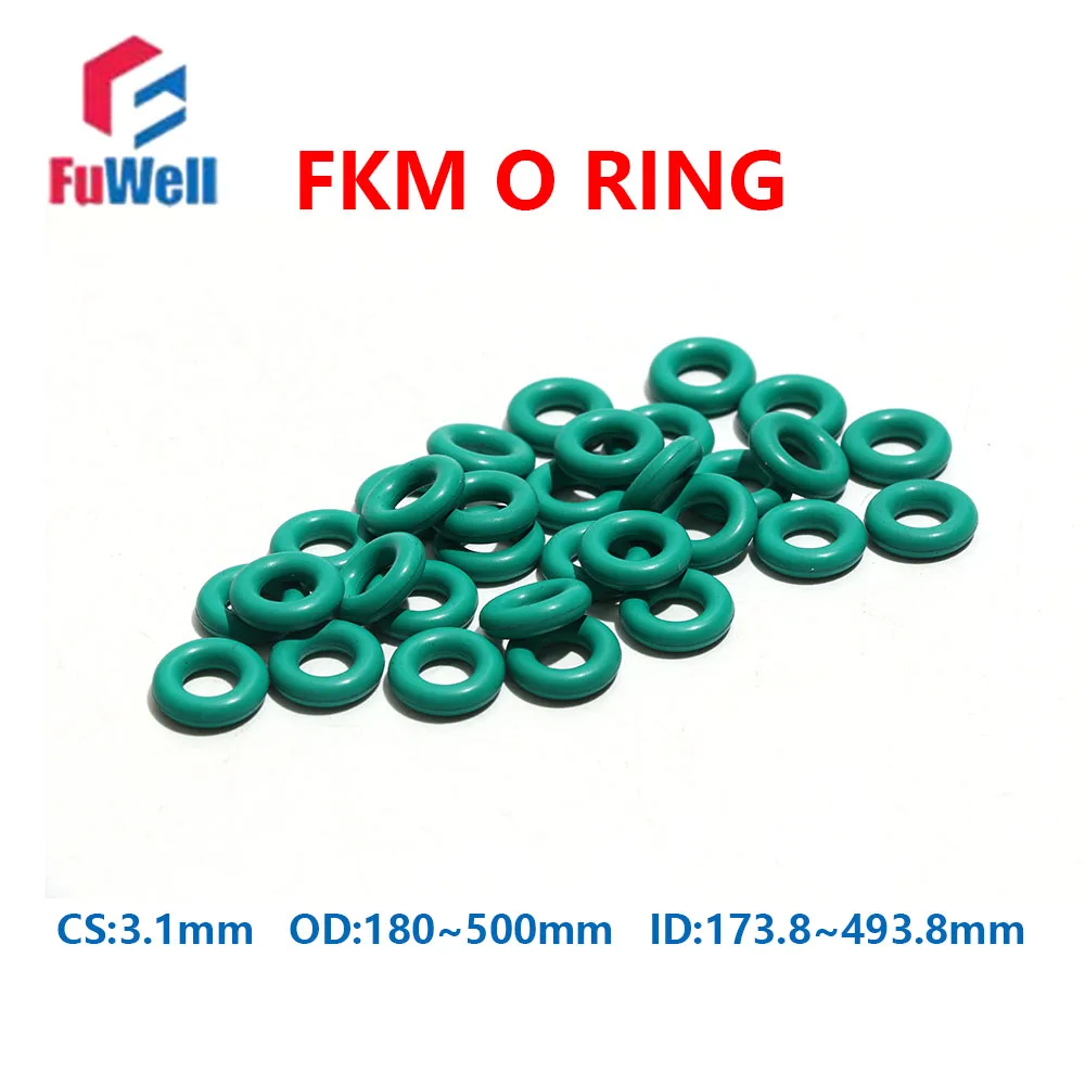 

Fuwell 10/50 шт. CS 3,1 мм зеленое уплотнительное кольцо из фторкаучука FKM наружный диаметр 180 ~ 500 мм круглые уплотнительные кольца уплотнительная шайба удобная в использовании дешево