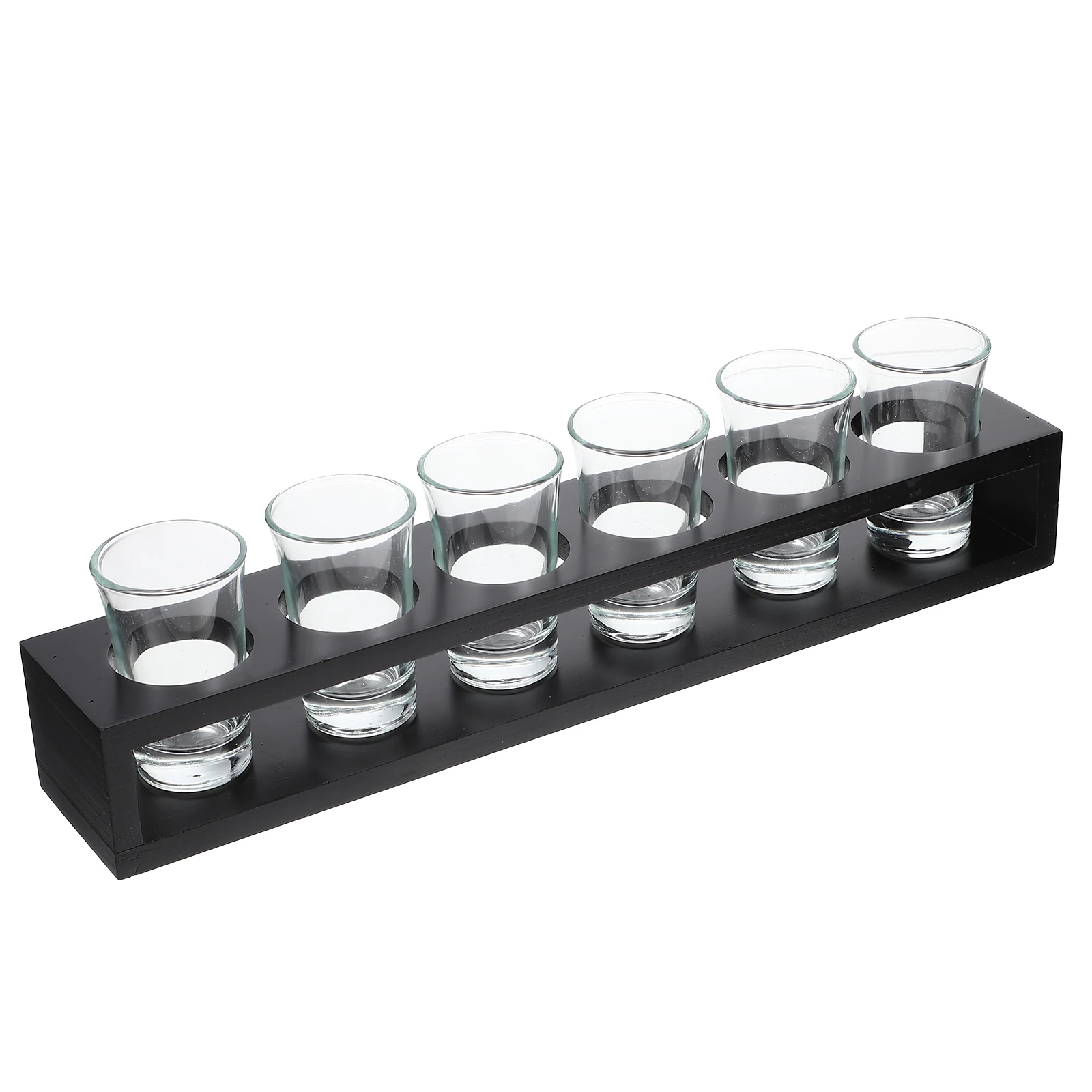 

1Set Luxury Glass Wine Cup with Wooden Holder Wear-Resistant Home Decoration Show Personal Taste Glass Drinking Cup