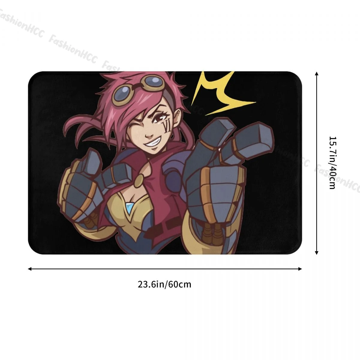 Arcane League of Legends Animated Non-slip Doormat Bath Mat Vi - LoL Balcony Carpet Entrance Door Rug Bedroom Decor