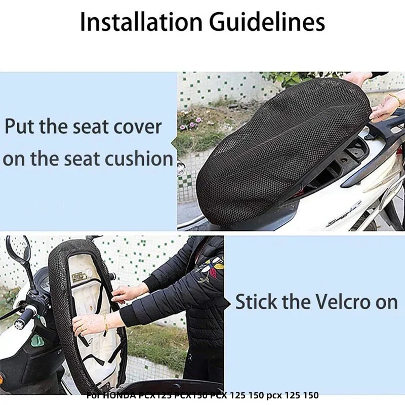 Motocicleta Almofada de assento para Honda, respirável 3D Mesh, Cool, PCX125, PCX150, PCX 125, 150, PCX 125, 150