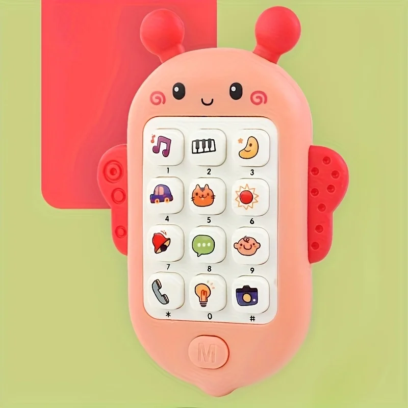 Giocattolo per l'apprendimento del telefono Bee Music: telefono con musica, storie, numeri, animali e modalità simile alla torcia, alimentato a batteria (non incluso)