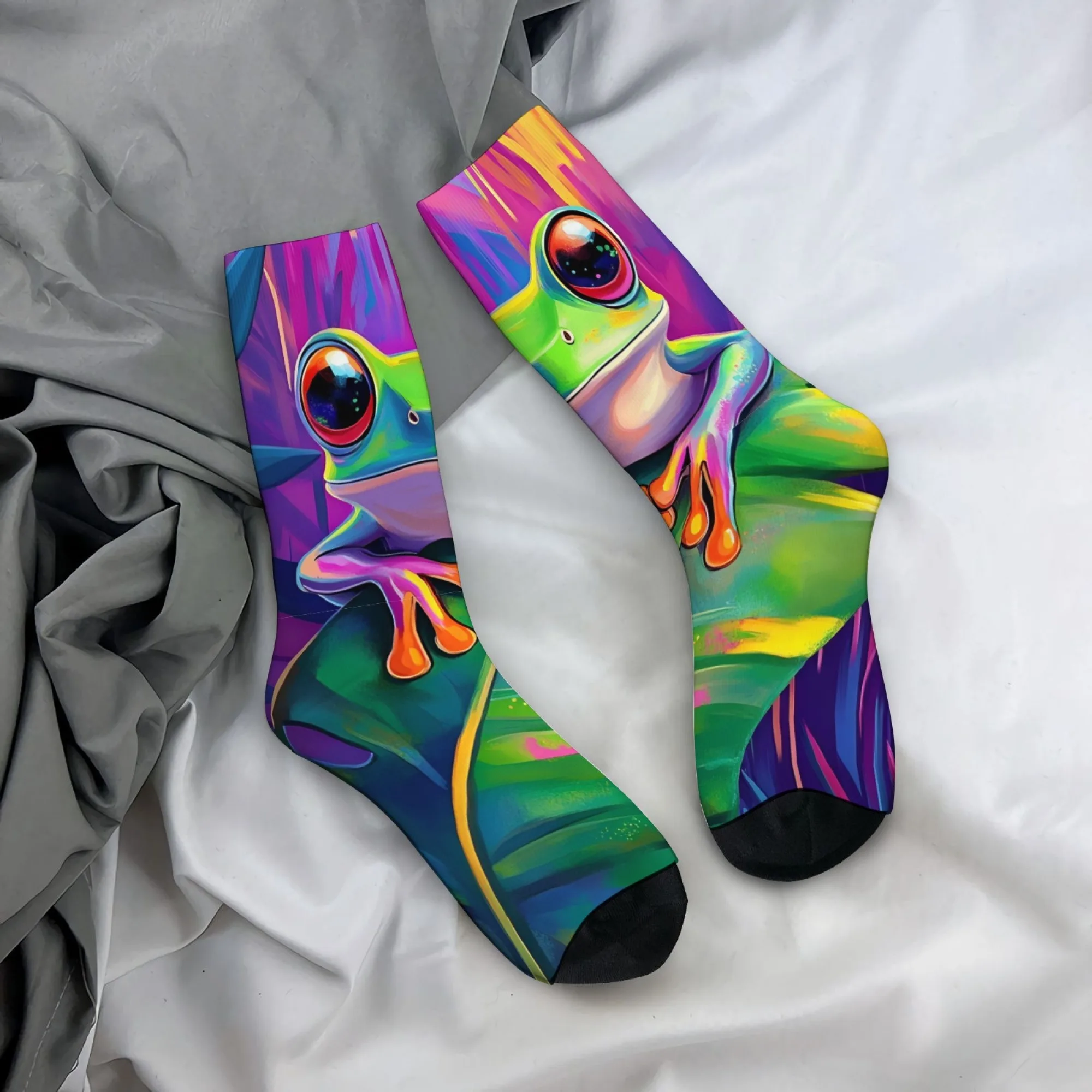 

Забавные новинки, носки с жабой, смелые цвета, прочный материал для костюмированных вечеринок, повседневная одежда, идея подарка, носки с лягушкой, аксессуары для вечеринок