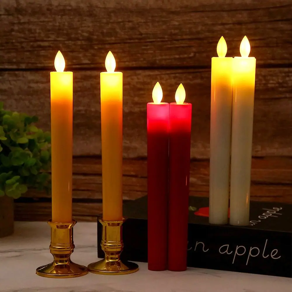Candle Holders LED Lantern Energy-saving Battery Operated Electric Flickering Candlesticks Light Ornaments Flameless Candle Lamp