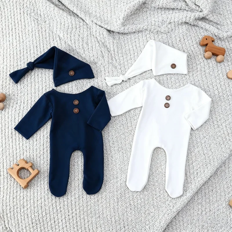 

Белый рождественский детский боди, одежда для фотосессии новорожденных с длинными хвостами, комбинезон, шапка, праздничная рождественская одежда для детской фотографии