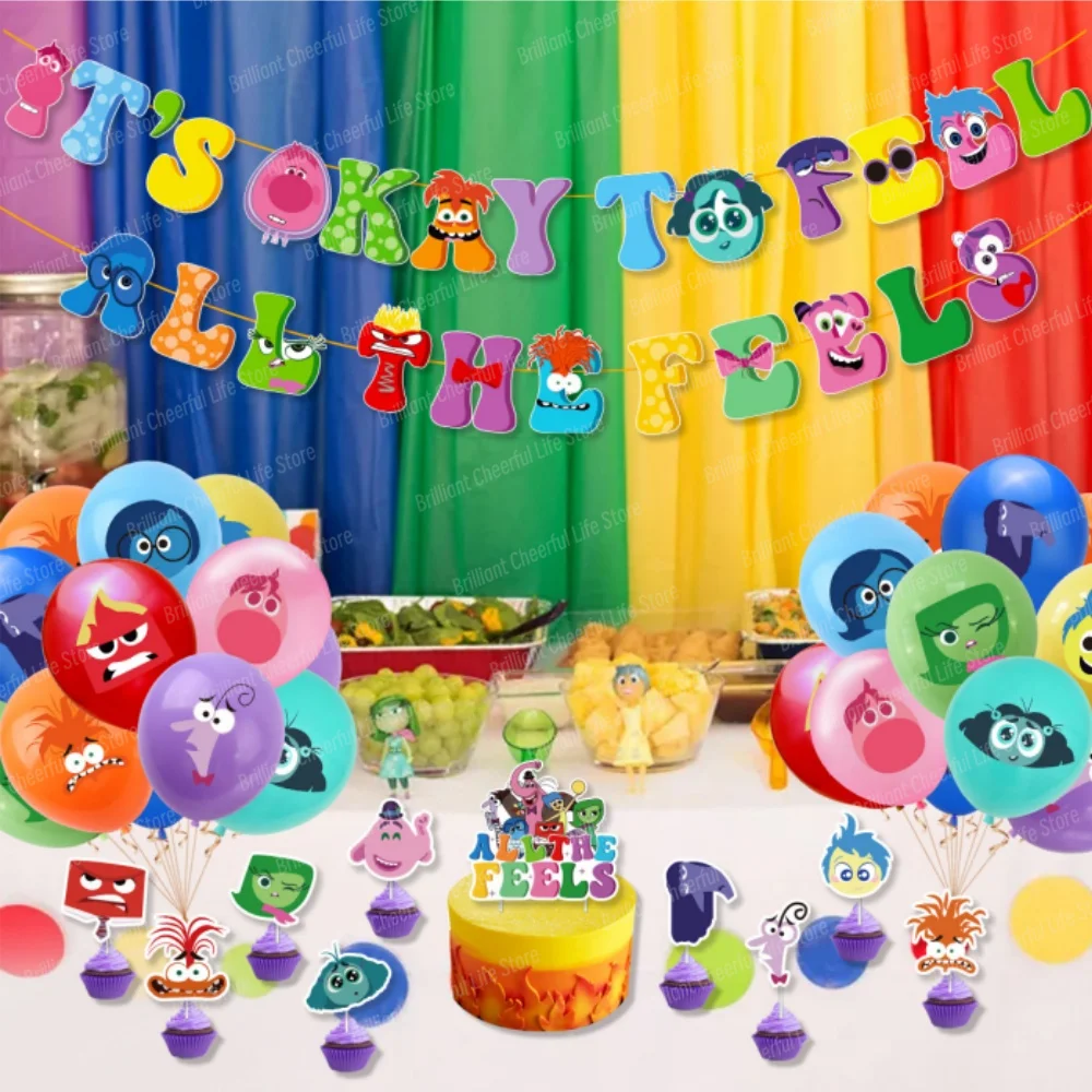 9/18PCS 12Inch Disney Inside Out 2 Latex Balloon Set Globo Boy Girl\'s Birthday Party Baby Shower Party Decorations Kid Toys