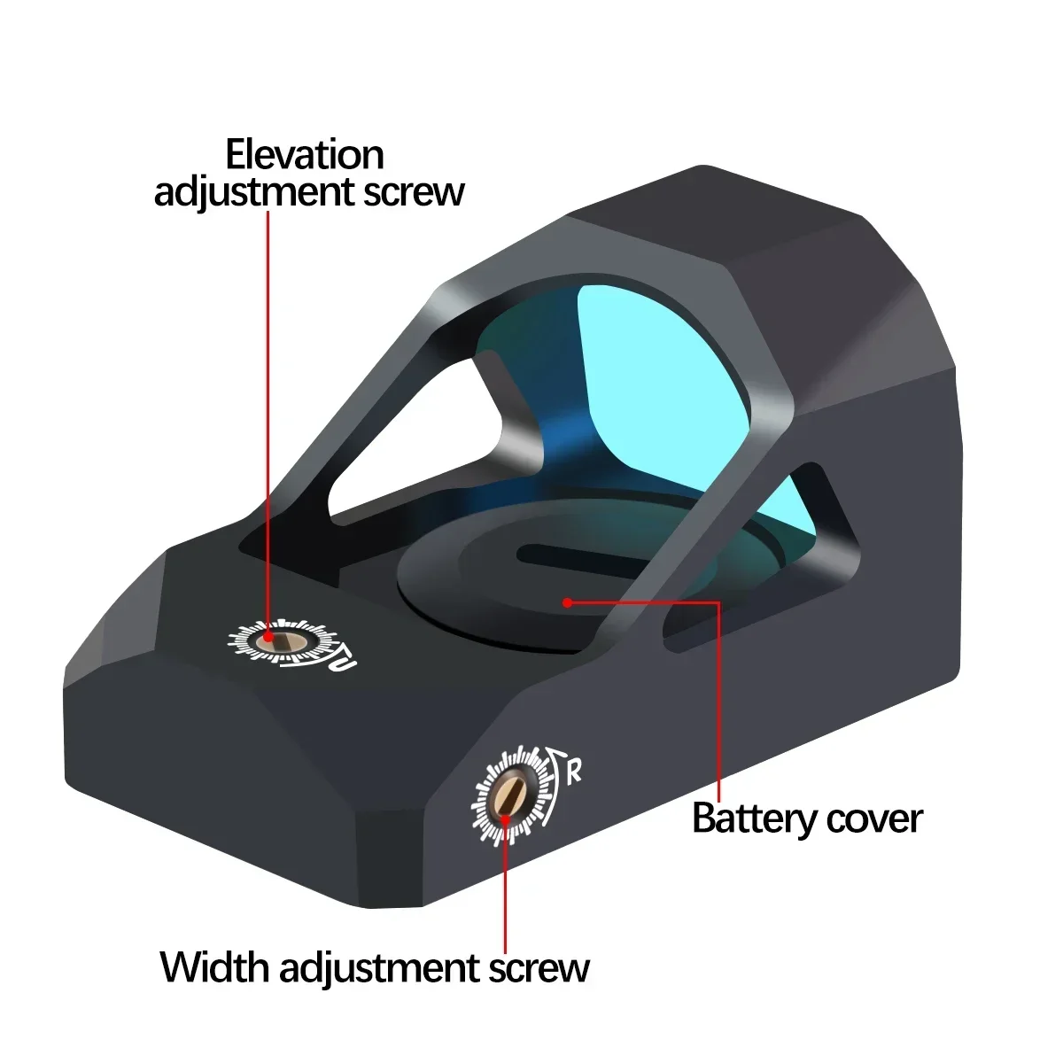 1x22mm berburu hijau titik merah optik pandangan refleks terbuka taktis 3 optik MOA kolimator Glock teleskop kompak