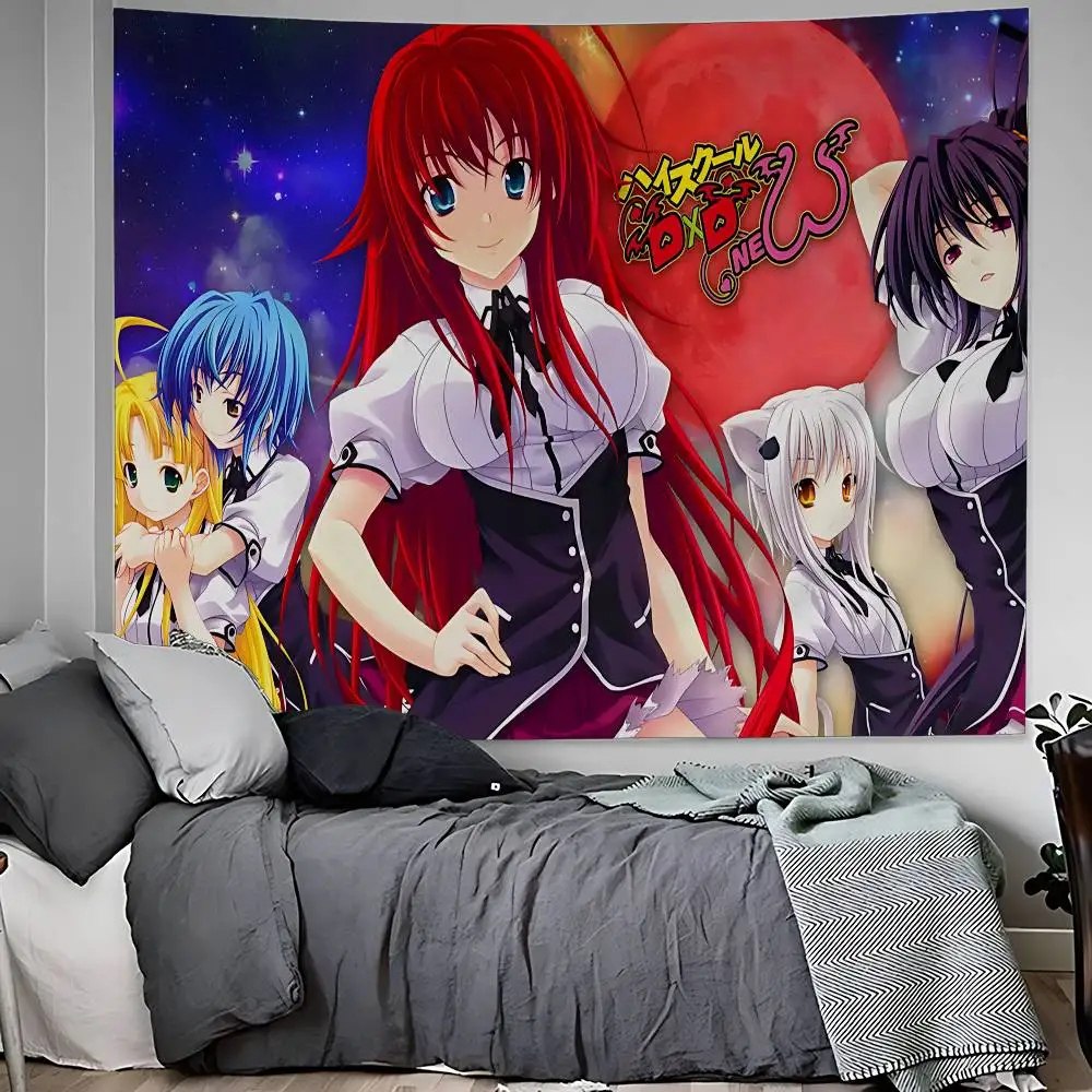 H-High S-School DxD Anime Hanging Bohemian Tapestry Hanging Tarot Hippie Wall Rugs Dorm Japanese Tapestry
